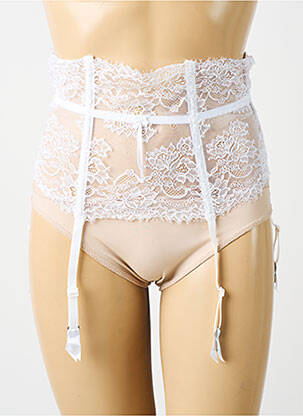Guêpière/Porte-jarretelle blanc AMBRA pour femme