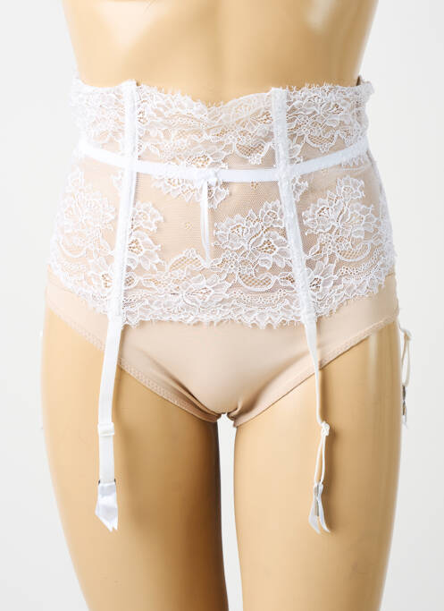 Guêpière/Porte-jarretelle blanc AMBRA pour femme