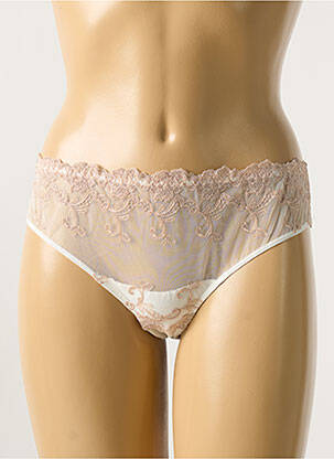 Shorty broderie ruban beige AMBRA femme