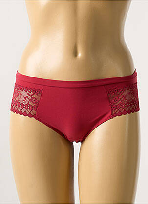 Shorty effet matière satinée rouge MAISON LEJABY femme
