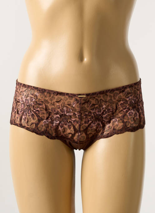 Shorty tissage dentelle marron CHANTELLE femme