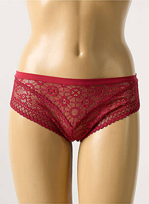 Shorty effet matière satinée rouge MAISON LEJABY femme