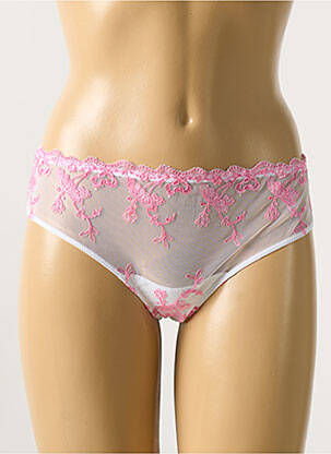 Tanga tissage dentelle rose AMBRA femme