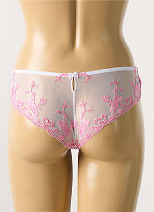 Tanga tissage dentelle rose AMBRA femme