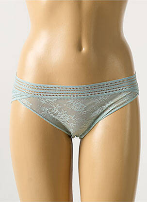 Culotte effet matière satinée bleu MAISON LEJABY femme