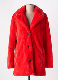 Manteau court fermeture boutonnée sur le devant sans capuche rouge OAKWOOD femme