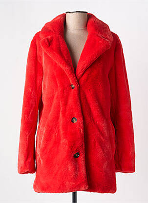 Manteau court fermeture boutonnée sur le devant sans capuche rouge OAKWOOD femme