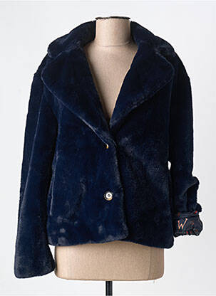 Manteau court fermeture boutonnée sur le devant sans capuche bleu OAKWOOD femme