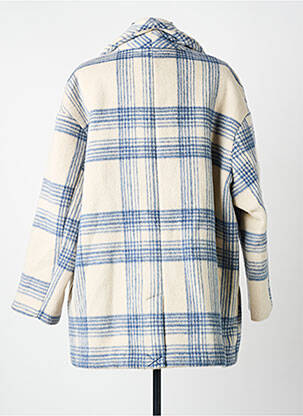 Manteau long coupe droite sans capuche bleu SCHOOL RAG femme