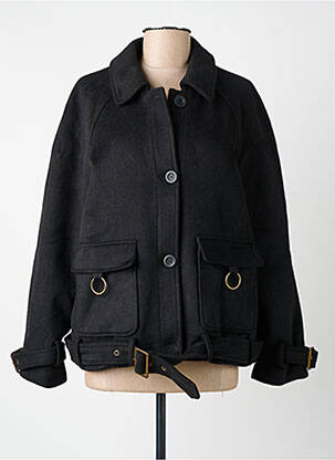 Manteau court coupe droite sans capuche noir O.P.D.V (ON PARLE DE VOUS) femme