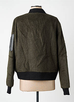 Blouson col v vert BOMBERS femme