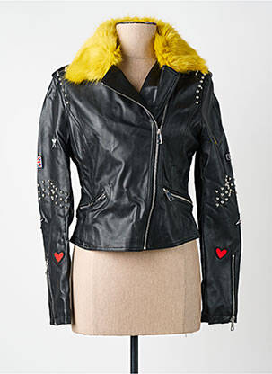 Veste simili cuir noir MOLLY BRACKEN pour femme