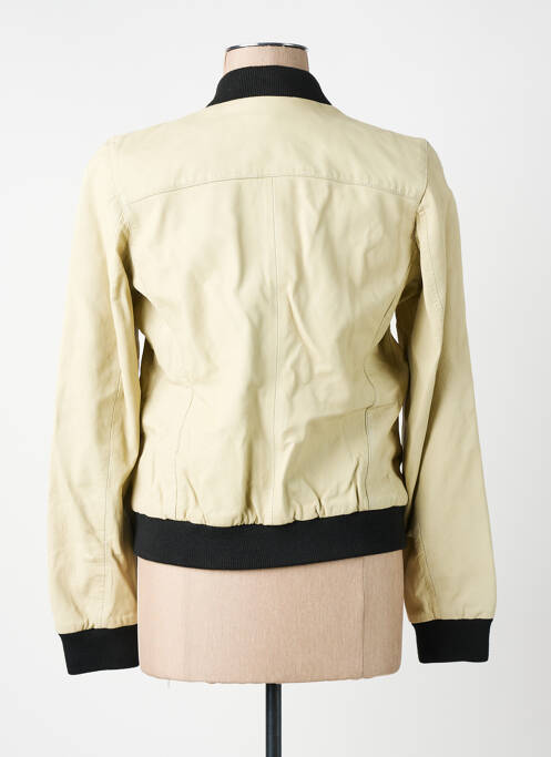 Veste en cuir beige LEON & HARPER pour femme