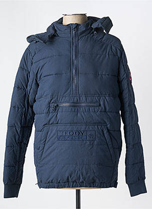 Doudoune poches a capuche bleu TEDDY SMITH homme