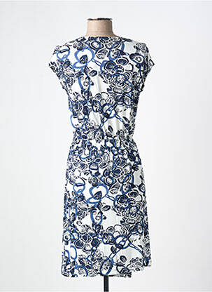 Robe mi-longue imprimé fantaisie manches courtes bleu CHRISTIAN CANE femme
