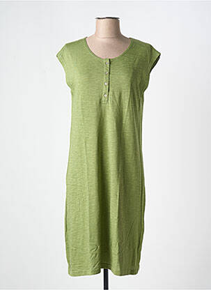 Robe mi-longue manches courtes manches courtes vert CHRISTIAN CANE femme