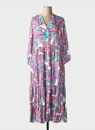 Robe longue manches longues manches longues violet ROSA FAIA femme