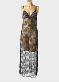 Nuisette/combinette légère et transparente noir AMBRA femme
