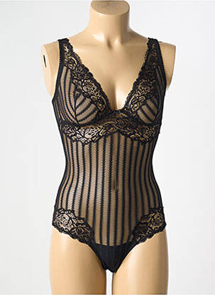 Body lingerie légère et transparente noir AMBRA femme