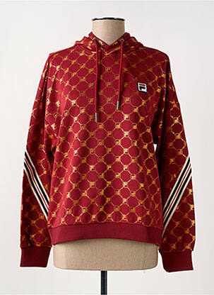 Sweat-shirt à capuche col v manches longues rouge FILA femme