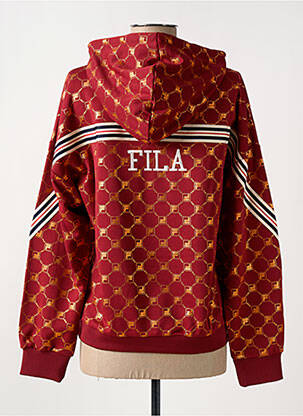 Sweat-shirt à capuche col v manches longues rouge FILA femme