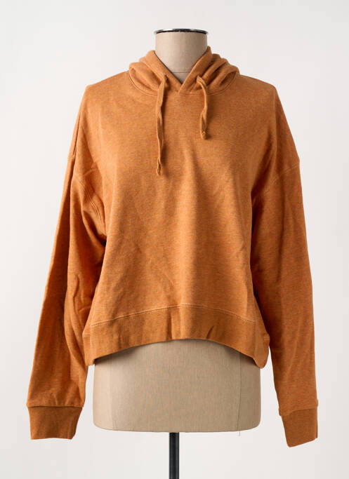 Sweat-shirt à capuche orange MINIMUM pour femme