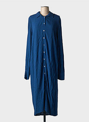 Robe longue manches longues manches longues bleu DANIELLE ENGEL femme