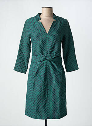 Robe courte manches 3/4 manches 3/4 vert DANIELLE ENGEL femme