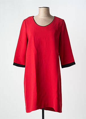Robe courte manches 3/4 manches 3/4 rouge DANIELLE ENGEL femme