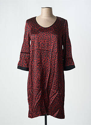 Robe courte manches 3/4 manches 3/4 orange DANIELLE ENGEL femme