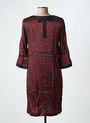 Robe courte manches 3/4 manches 3/4 orange DANIELLE ENGEL femme