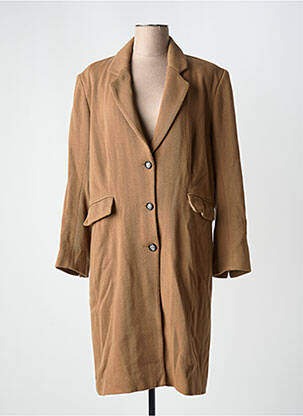 Manteau long coupe cintrée sans capuche marron DANIELLE ENGEL femme