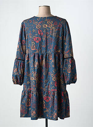Robe courte manches 3/4 manches 3/4 bleu DANIELLE ENGEL femme