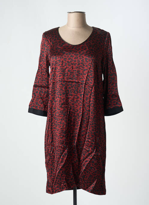 Robe courte manches 3/4 manches 3/4 orange DANIELLE ENGEL femme