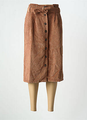 Jupe mi-longue coupe droite marron DANIELLE ENGEL femme