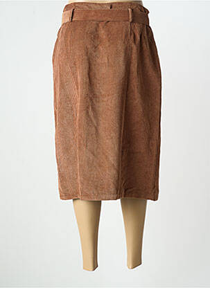 Jupe mi-longue coupe droite marron DANIELLE ENGEL femme