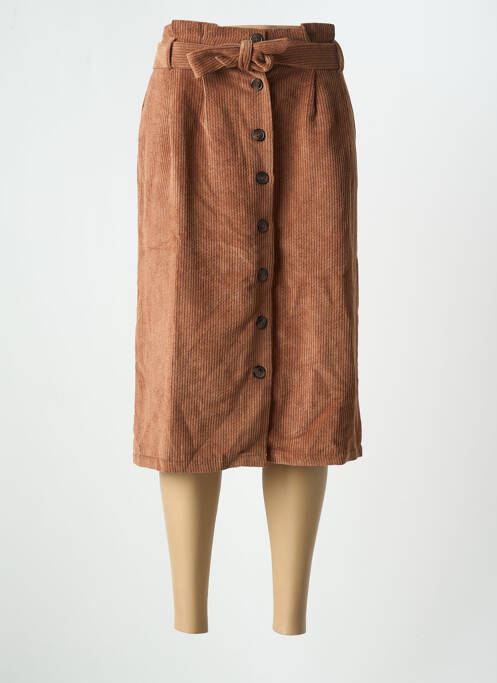 Jupe mi-longue marron DANIELLE ENGEL pour femme