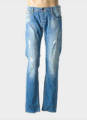 Jeans coupe droite fermeture boutonnée sur le devant taille normale bleu LE TEMPS DES CERISES homme