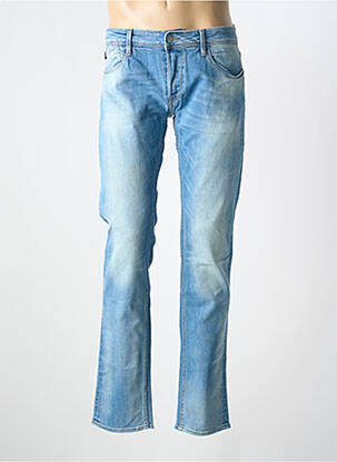 Jeans coupe droite fermeture boutonnée sur le devant taille normale bleu LE TEMPS DES CERISES homme