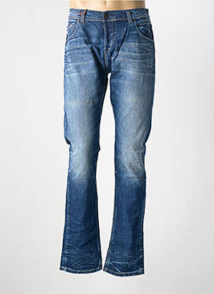 Jeans coupe droite broderie rivets taille normale bleu DONOVAN homme