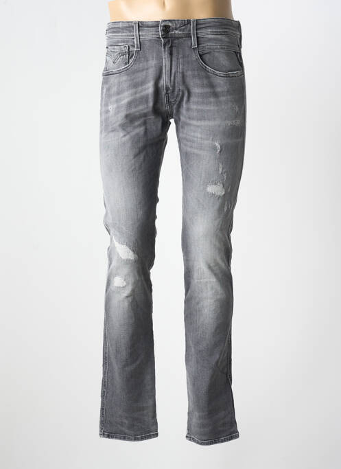 Jeans coupe slim stretch taille normale gris REPLAY homme