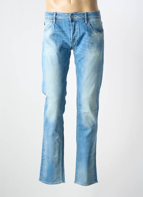 Jeans coupe droite fermeture boutonnée sur le devant taille normale bleu LE TEMPS DES CERISES homme