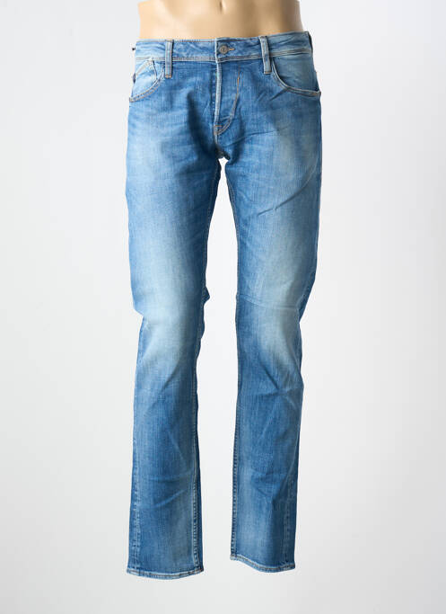Jeans coupe droite fermeture boutonnée sur le devant taille normale bleu LE TEMPS DES CERISES homme