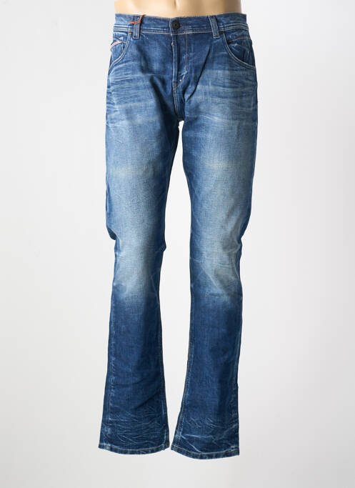 Jeans coupe droite broderie rivets taille normale bleu DONOVAN homme