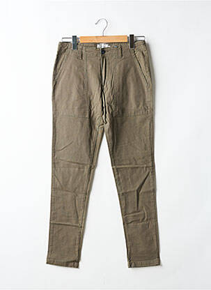 Jeans coupe droite fermeture zippée sous rabat boutonné taille normale vert clair MINIMUM homme