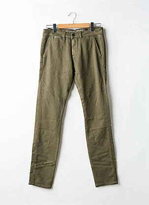 Pantalon chino tissage popeline taille normale vert LE TEMPS DES CERISES homme