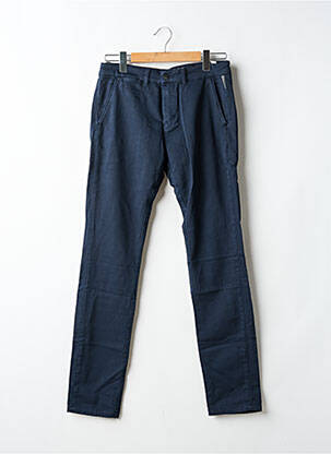 Pantalon chino tissage popeline taille normale bleu LE TEMPS DES CERISES homme