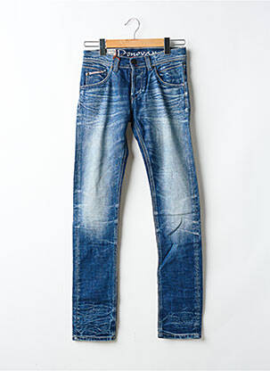 Jeans coupe slim fermeture boutonnée sur le devant taille normale bleu DONOVAN homme