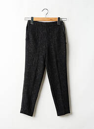 Pantalon droit poches taille élastique noir LE TEMPS DES CERISES fille