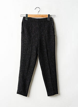Pantalon droit poches taille élastique noir LE TEMPS DES CERISES fille